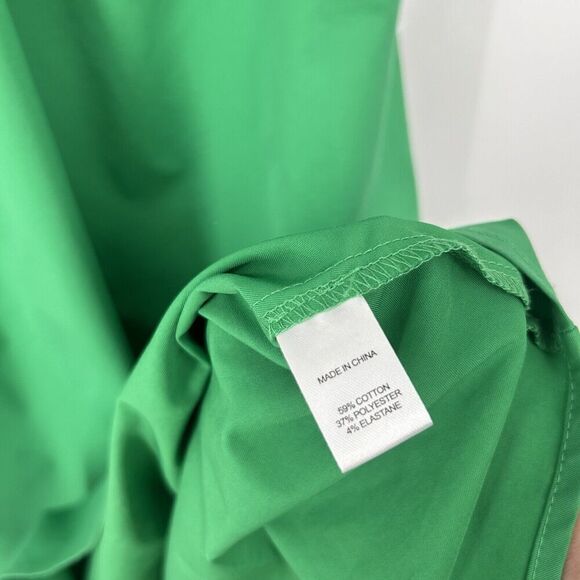 Drew Green Poplin Tie Front Midi Dress Empire Waist Sleeveless Ruffle Size M - Picture 10 of 10